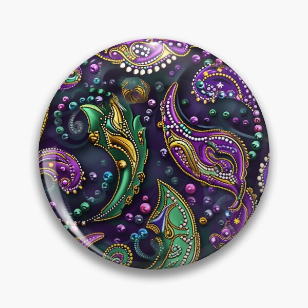 Item preview, New Orleans Mardi Gras Paisley Beads Pattern designed and sold by darkskydelights.