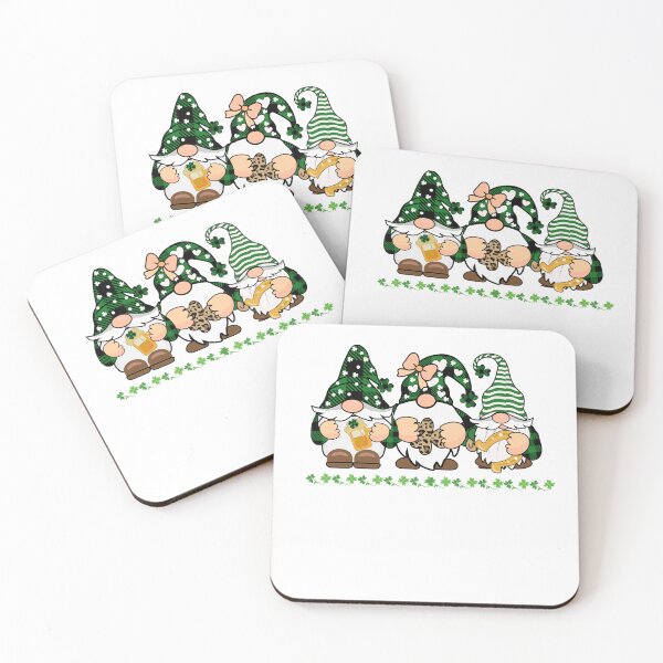 Item preview, 3 cheerful St. Patrick's gnomes designed and sold by therapymama.