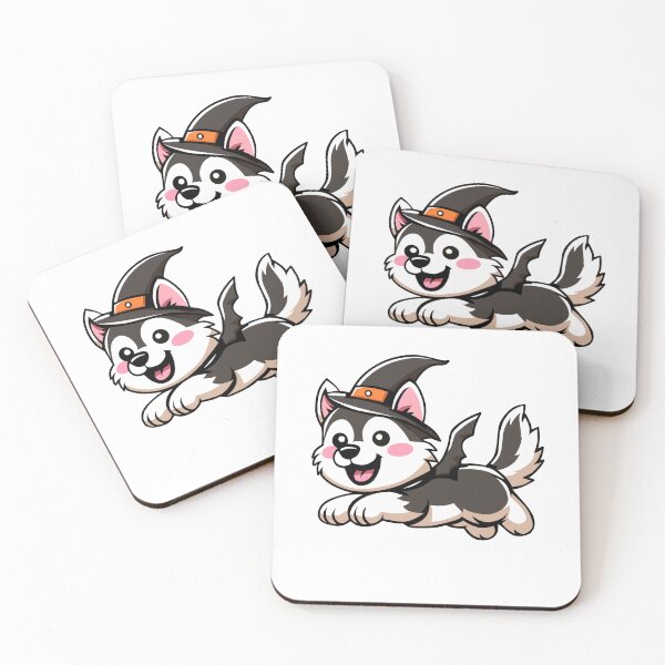 Item preview, Pomsky cute little dog halloween theme with witch hat designed and sold by Meowanime99.