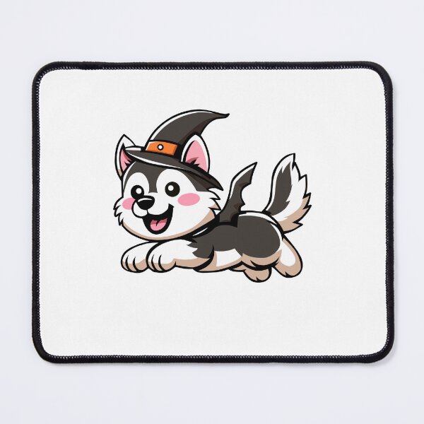 Item preview, Pomsky cute little dog halloween theme with witch hat designed and sold by Meowanime99.