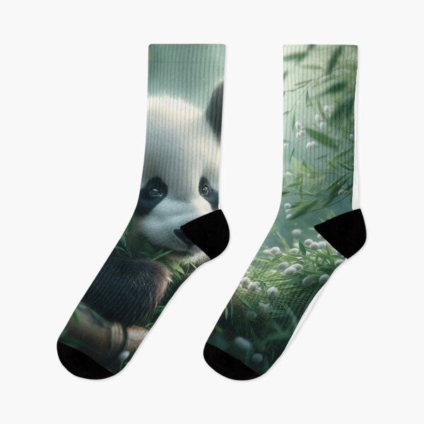 Item preview, Monochrome Magic - Playful Pandas Amidst Lush Greenery designed and sold by ProgressMagnet.