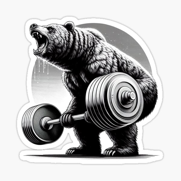 Item preview, Deadlifting Bear Retro designed and sold by nbello13.