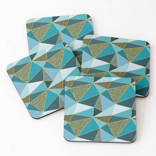Item preview, Turquoise and gold low poly texture designed and sold by Osting.