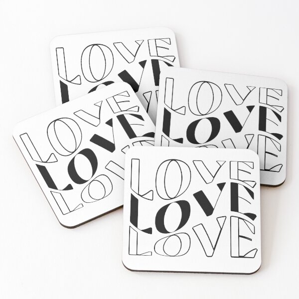 Item preview, Love Love Love - Positive Typography for Radiant Vibes - Black V1 designed and sold by Biddakate.