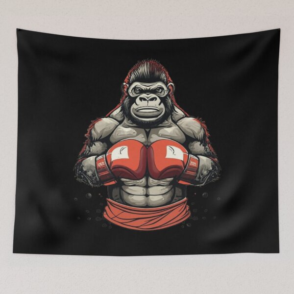 Item preview, Gorilla In Boxing Stance Wearing Red Gloves And Red Trunks and a Crown, Boxer Gorilla, Muscular Gorilla designed and sold by UrbanGraphixs.