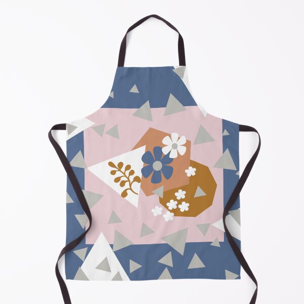 Item preview, Flowers Blue and Gold with Grey Triangles designed and sold by Sharon Schwalbe.
