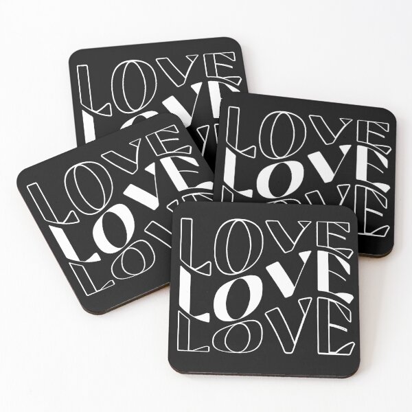 Item preview, Love Love Love - Positive Typography for Radiant Vibes - White V1 designed and sold by Biddakate.