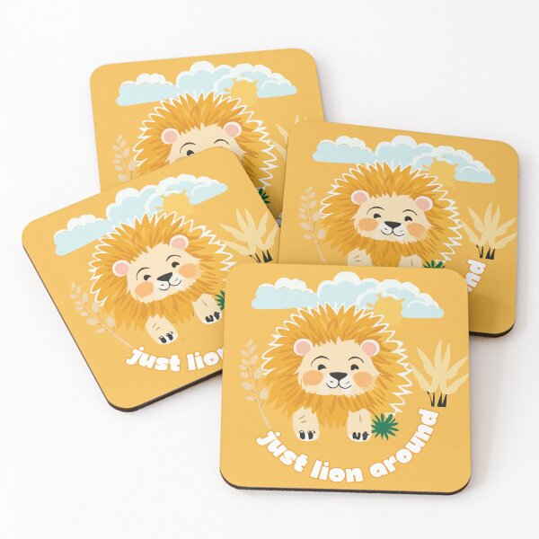 Item preview, Cute lion 'just lion around' 'orange designed and sold by FocalFrenzy.