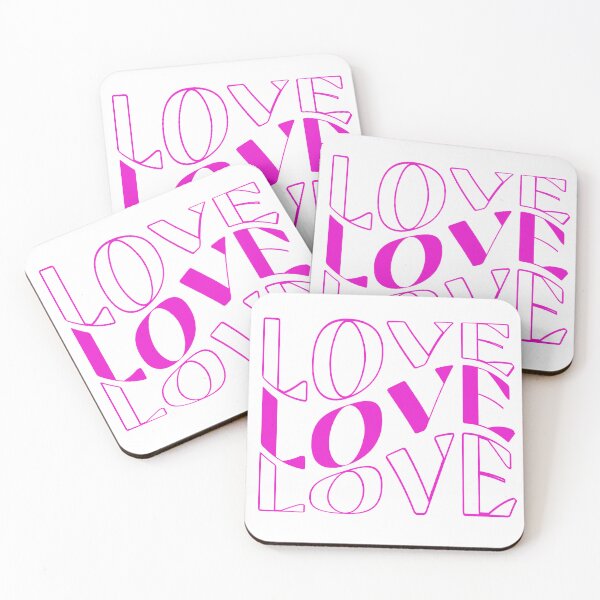 Item preview, Love Love Love - Positive Typography for Radiant Vibes - Pink V1 designed and sold by Biddakate.
