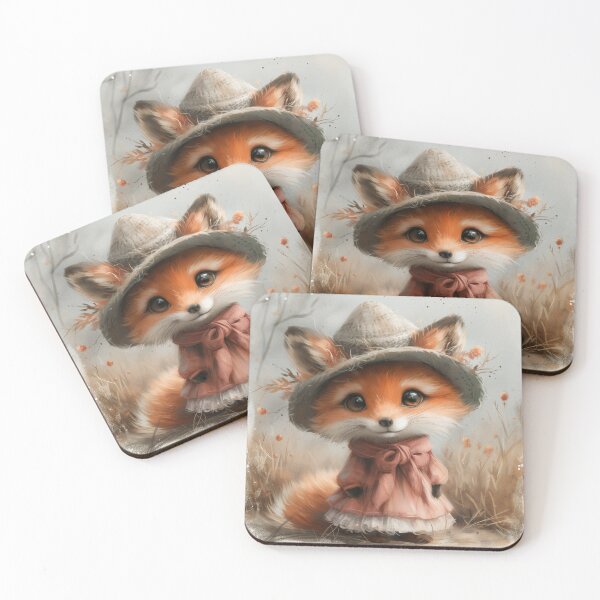 Super Cute Fox - Sia Coasters (Set of 4)