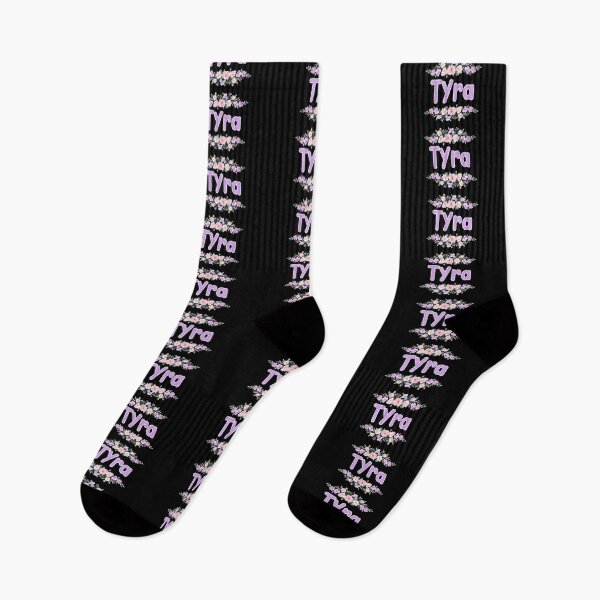 Item preview, Purple Flower Tyra Name Label (Black) designed and sold by NormadWorld.