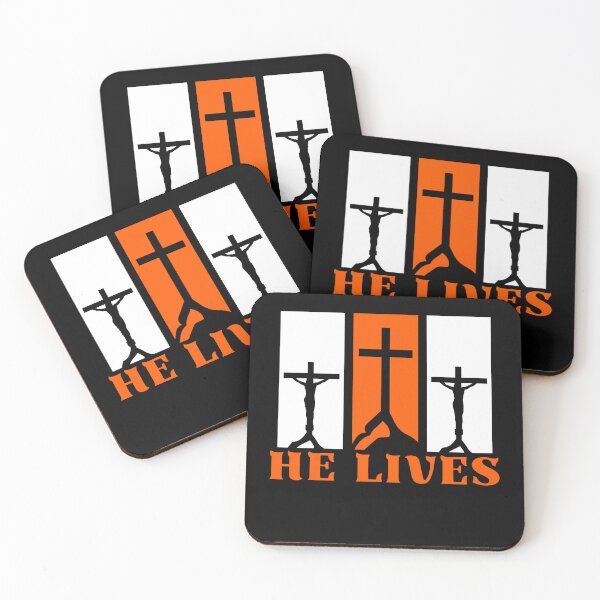Item preview, He Lives, orange and withe colors. designed and sold by MoriaStore.