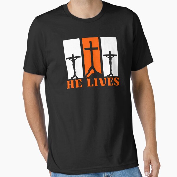Item preview, He Lives, orange and withe colors. designed and sold by MoriaStore.