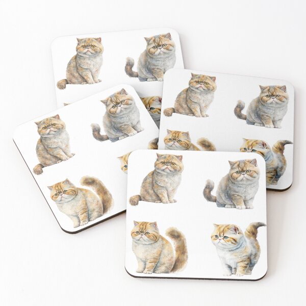 Item preview, Watercolor Exotic Shorthair Cats designed and sold by TheAnimalZ00.