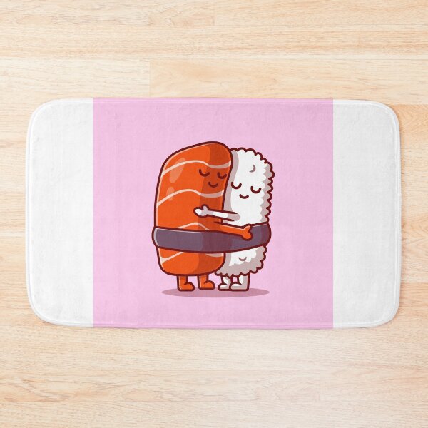 Item preview, "Savoring Love: Cute Salmon Sushi Couple Embrace" designed and sold by hjian8219.