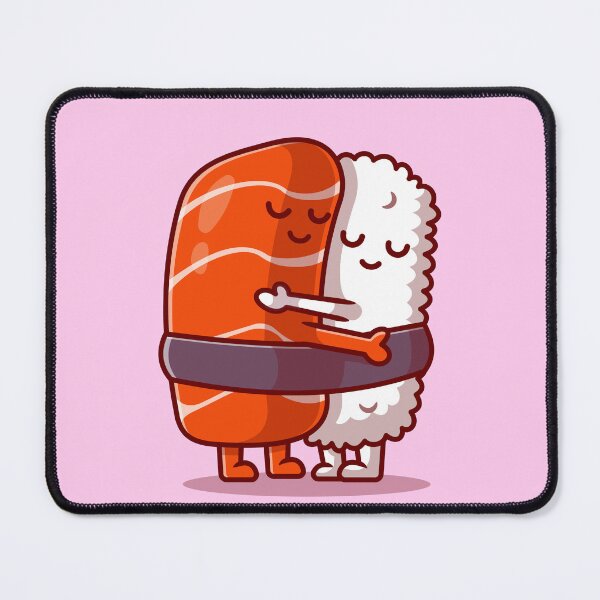 Item preview, "Savoring Love: Cute Salmon Sushi Couple Embrace" designed and sold by hjian8219.