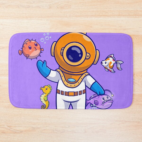 Item preview, Underwater Harmony: Cute Diver Swims with Ocean Friends designed and sold by hjian8219.