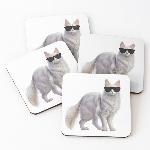 Item preview, Turkish Angora Cat Wearing Sunglasses designed and sold by TheAnimalZ00.