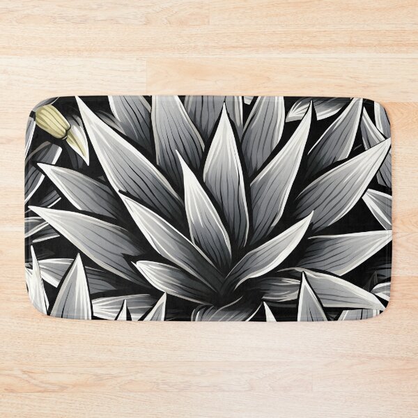 Item preview, black and white agave plant print designed and sold by dcrc.