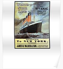 Titanic Sailing Ship Cruise Vintage Poster T-Shirt Poster