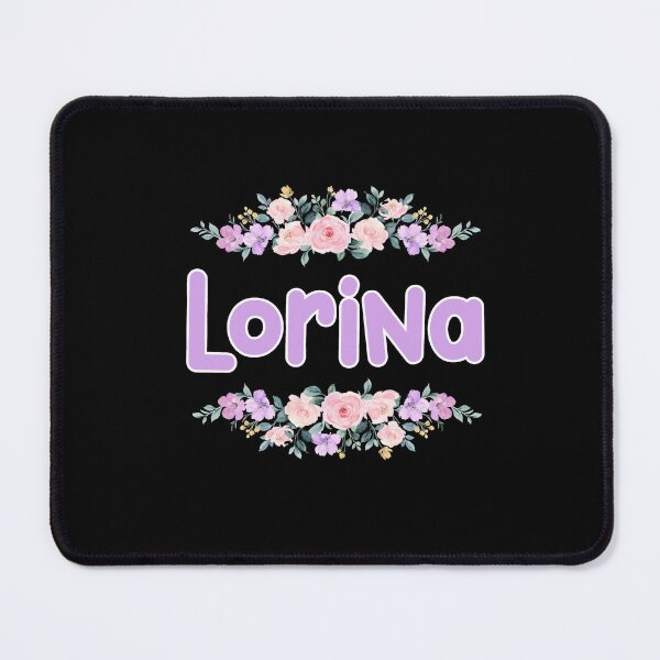 Item preview, Purple Flower Lorina Name Label (Black) designed and sold by NormadWorld.