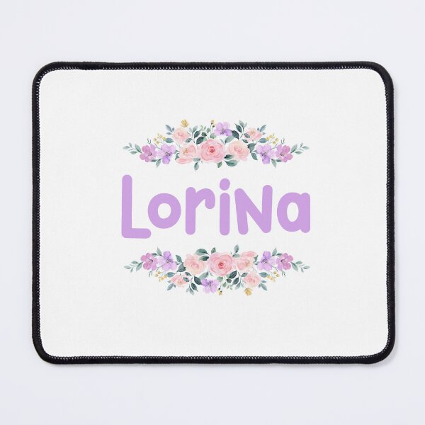 Item preview, Purple Flower Lorina Name Label (Black) designed and sold by NormadWorld.