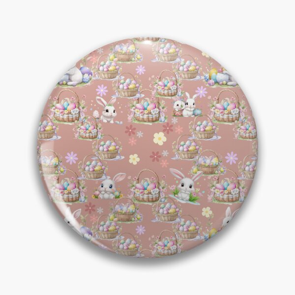 Item preview, Easter Bunny Eggs and Basket Spring Pattern Design designed and sold by jteart.