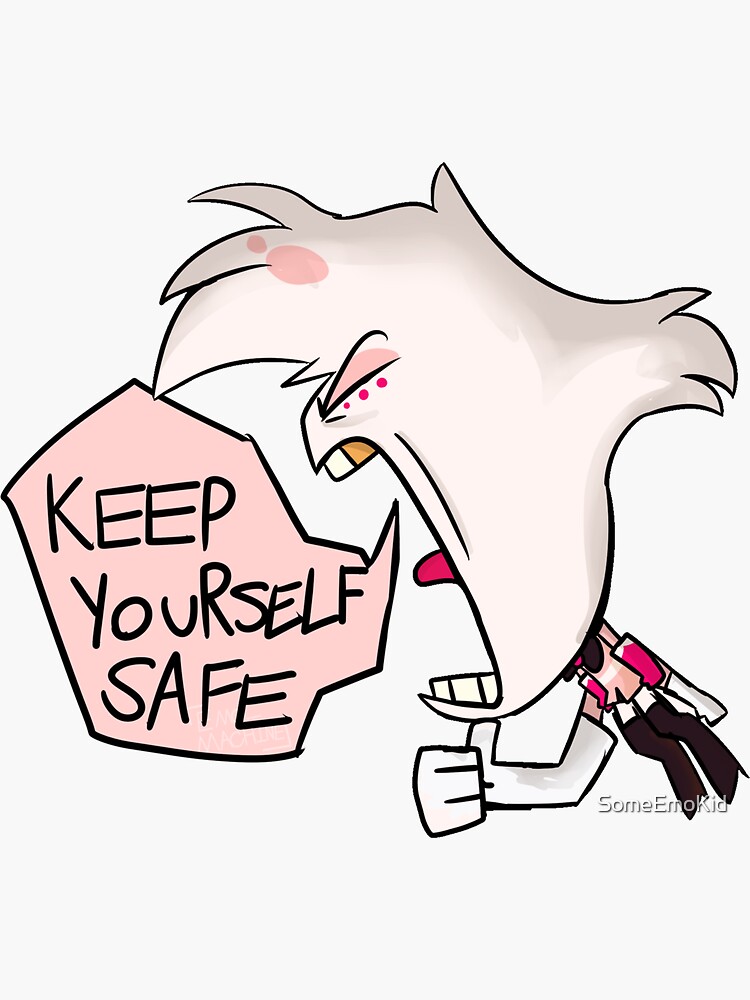 Thumbnail 3 of 3, Sticker, "KEEP YOURSELF SAFE" designed and sold by SomeEmoKid.