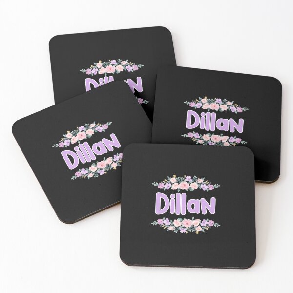 Item preview, Purple Flower Dillan Name Label (Black) designed and sold by NormadWorld.