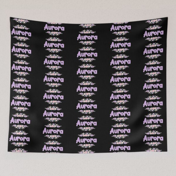 Item preview, Purple Flower Aurora Name Label (Black) designed and sold by NormadWorld.