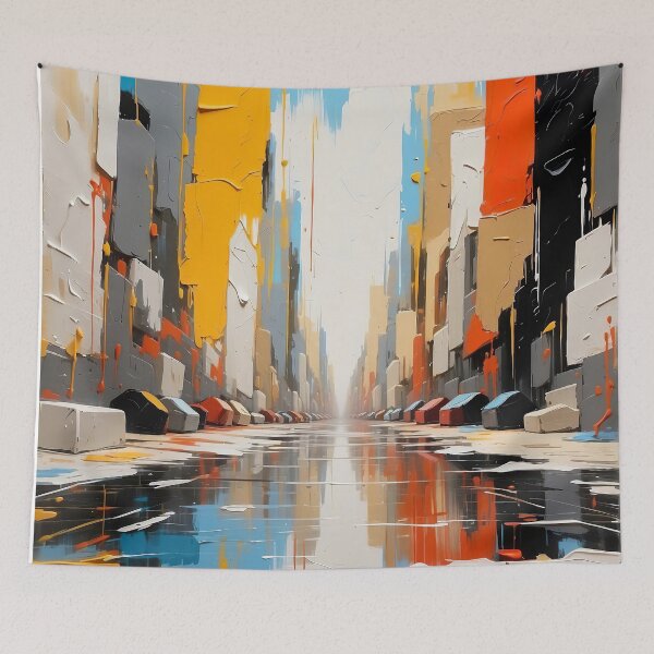 Item preview, colorful mirror city view art designed and sold by ururuty.