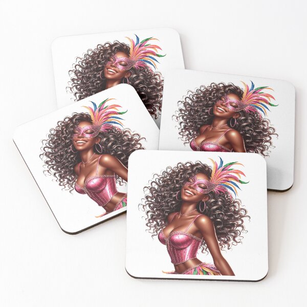 Artikelvorschau, Mardi Gras-Frau, Karnevalsmädchen, afroamerikanisches Mädchen, Mardi Gras-Parade, Mardi Gras-Party. entworfen und verkauft von gabrielakrall.