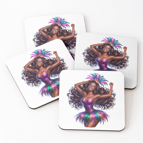 Item preview, Mardi Gras Woman, Carnival Black Woman, Afro American Girl, Mardi Gras Parade, Mardi Gras Party. designed and sold by gabrielakrall.