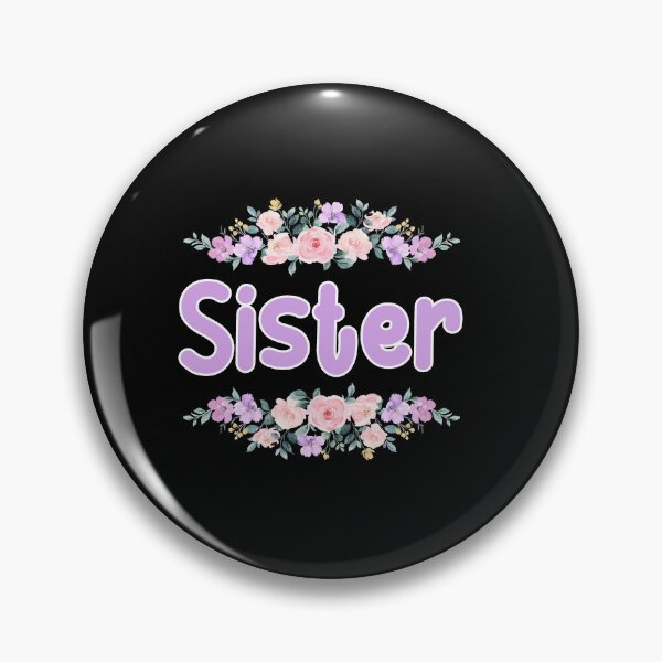 Item preview, Purple Flower Sister Name Label (Black) designed and sold by NormadWorld.