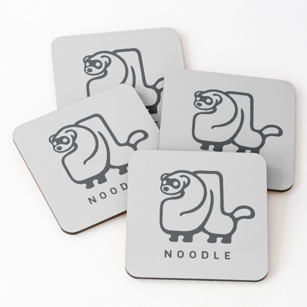 Item preview, Ferret noodle. Minimal geometric design of a cute creature in red ink designed and sold by martodesign.