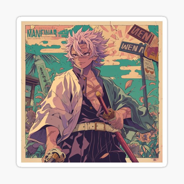 Item preview, Vintage Sanemi Poster designed and sold by NijiWorld.