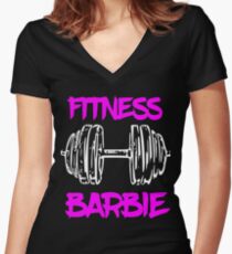 Fitness Barbie Women's Fitted V-Neck T-Shirt