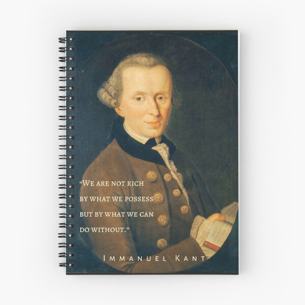 Item preview, Immanuel Kant portrait and quote: We are not rich by what we possess but by what we can do without. designed and sold by artbleed.