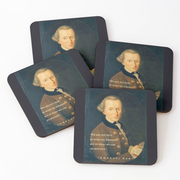 Item preview, Immanuel Kant portrait and quote: We are not rich by what we possess but by what we can do without. designed and sold by artbleed.