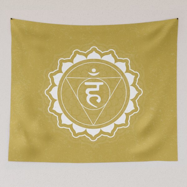 Item preview, Throat Chakra Mandala - Saffron + Snow designed and sold by Irene Estelle.