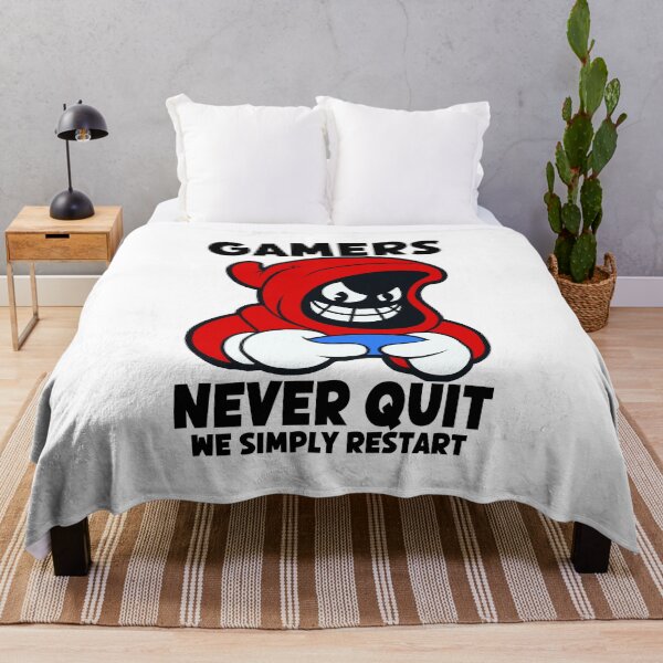 Item preview, Gamers Never Quit We Simply Restart, Gamer Funny designed and sold by Porcupine Tees ⭐⭐⭐⭐⭐.