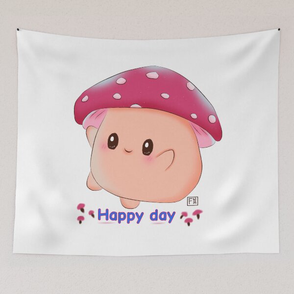 Item preview, Mushroom | Kawaii Mushroom - Happy day designed and sold by FennyWijayaMomo.