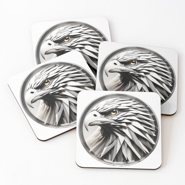 Item preview, Black and white geometric eagle designed and sold by Cardsurveyors.