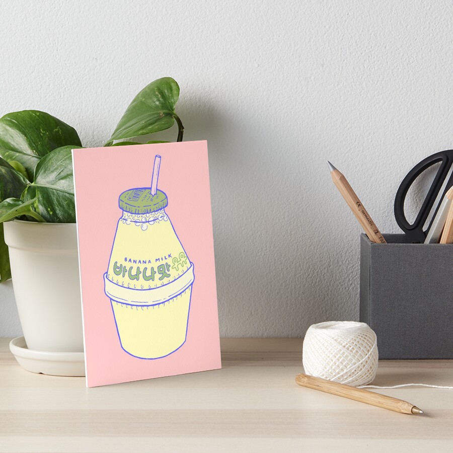 Banana Milk Art Board Print