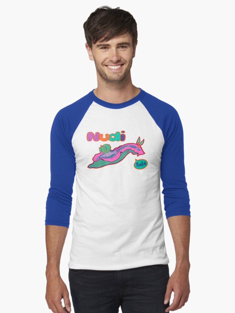 Thumbnail 1 of 3, Baseball ¾ Sleeve T-Shirt, Nudi Rudie designed and sold by KatScarlet.