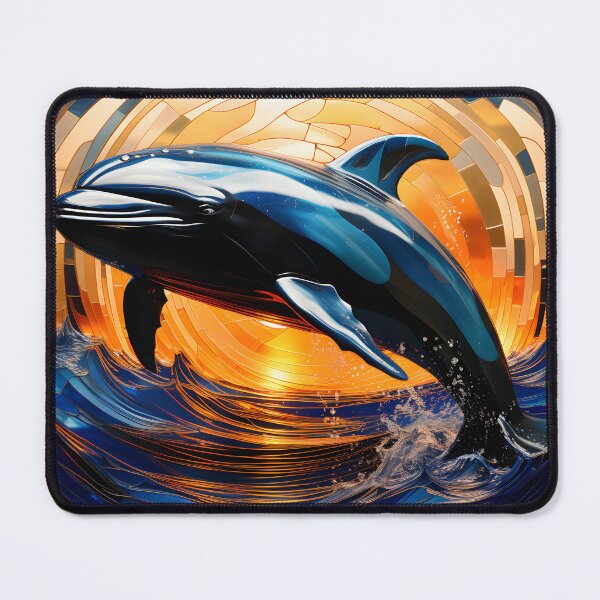 Item preview, glass dolphin, stain glass designed and sold by Cardsurveyors.
