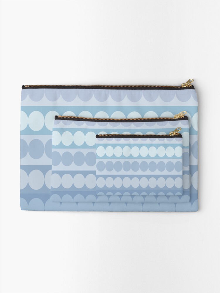 Thumbnail 2 of 4, Zipper Pouch, Geometric Pattern Teal Circles designed and sold by CarlaBaremb.