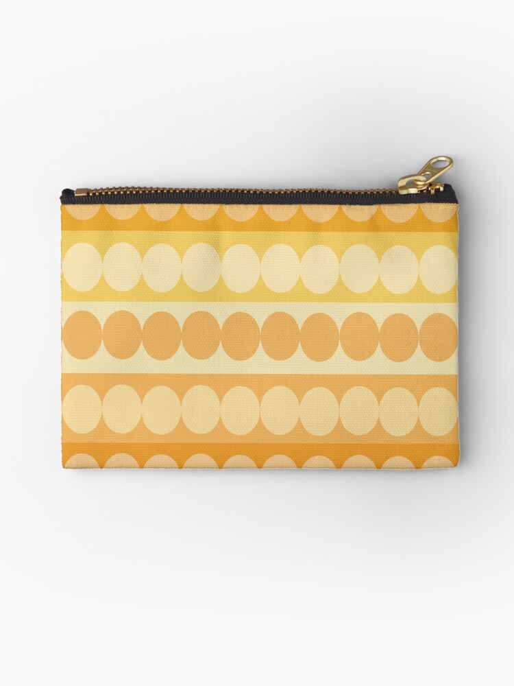 Thumbnail 1 of 4, Zipper Pouch, Geometric Pattern Orange Circles designed and sold by CarlaBaremb.