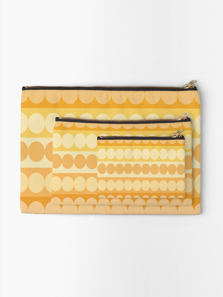 Thumbnail 2 of 4, Zipper Pouch, Geometric Pattern Orange Circles designed and sold by CarlaBaremb.