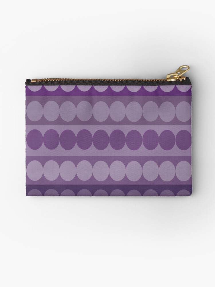 Thumbnail 1 of 4, Zipper Pouch, Geometric Pattern Purple Circles designed and sold by CarlaBaremb.